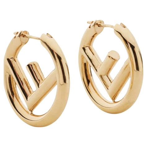 fendi earrings hoops|fendi earrings gold hoops.